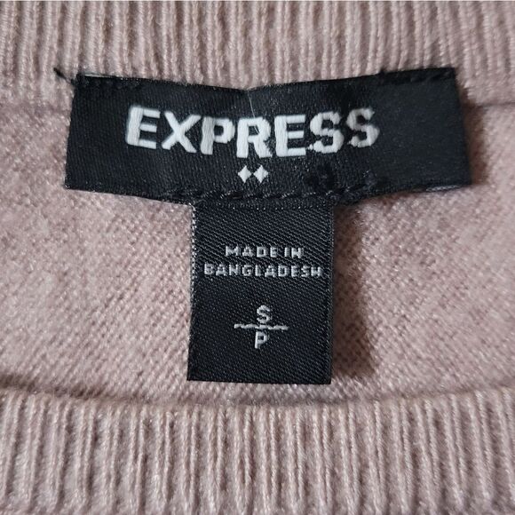 Express Pink Knotted Front Round Neck Dolman Sleeve Sweater - Picture 2 of 13